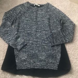 Black and white crew neck LOFT sweater